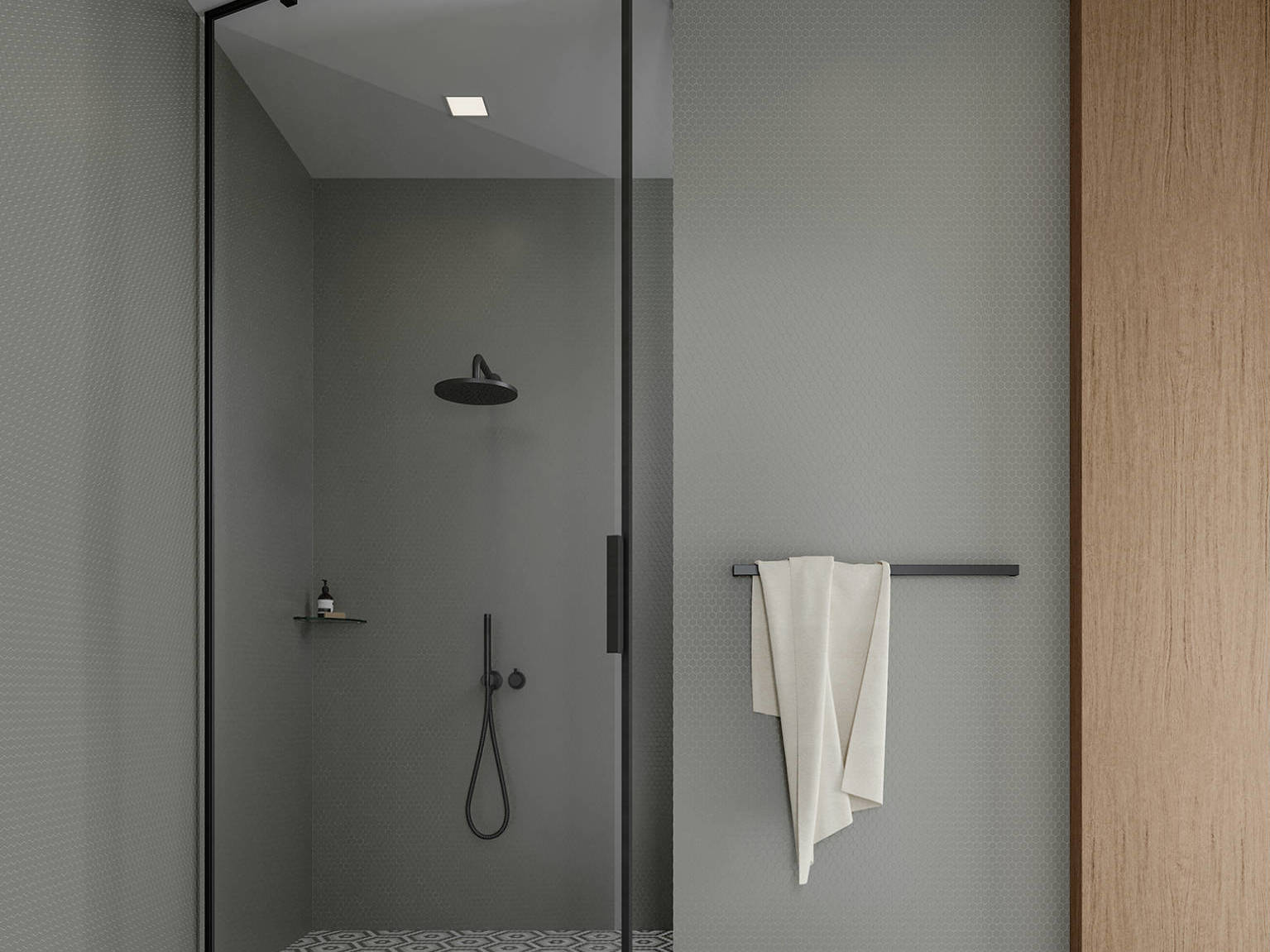 Traditions Taupe Matte 1in Hex Mosaic 2 | Matteo Kitchens