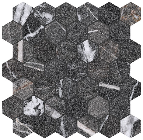 Royal Stoneworks 2" Regal Black Vein Hex | Matteo Kitchens