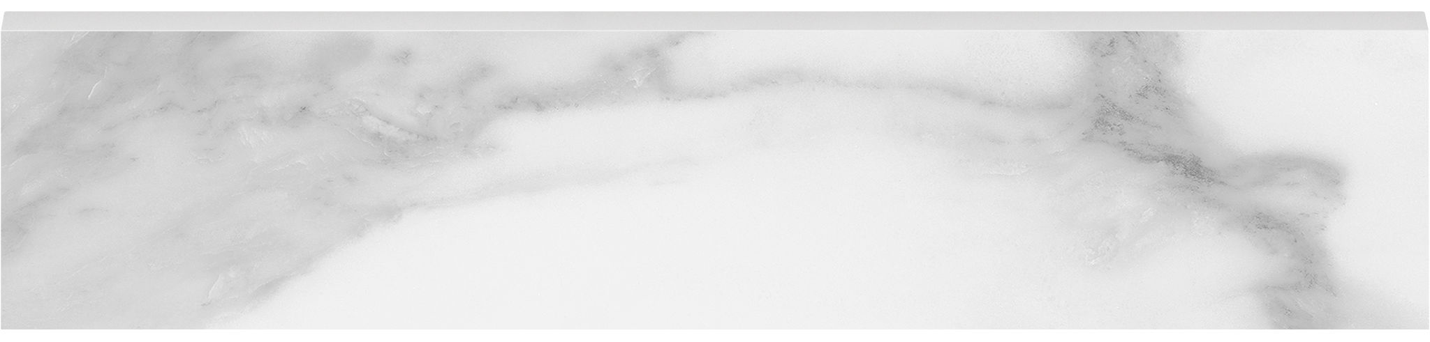 Plata 3x12 Statuario Brina Bullnose Matte | Matteo Kitchens